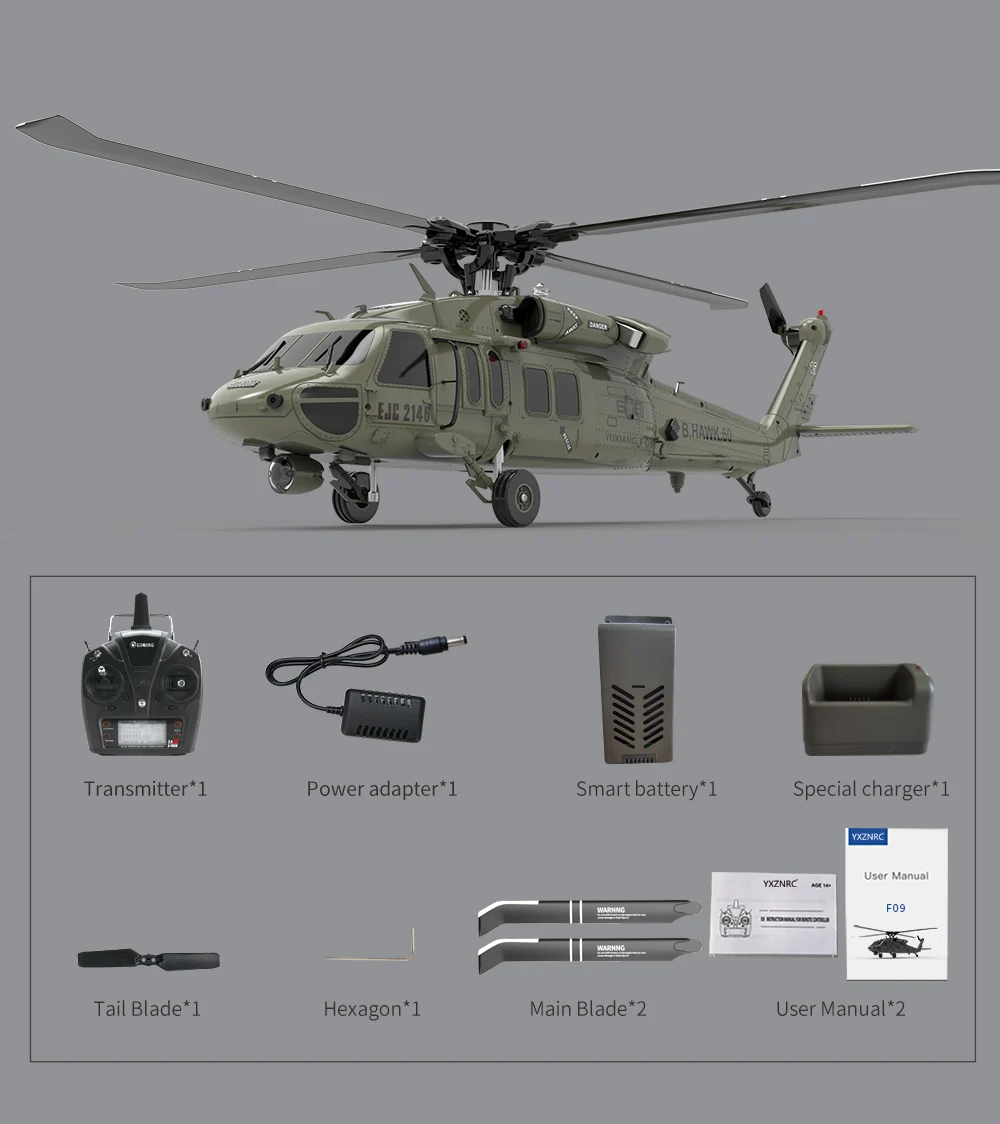 rc helicopter amazon In Stock F09 RC Helicopter 1:47 Scale Of The UH60-Black Hawk 6 Channels Flybarless Arobatic Professional 6G/3D model helicopter RC Helicopters