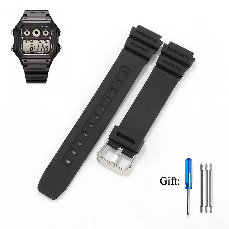 Silicone Watch Strap – 18mm Soft Waterproof Wristband