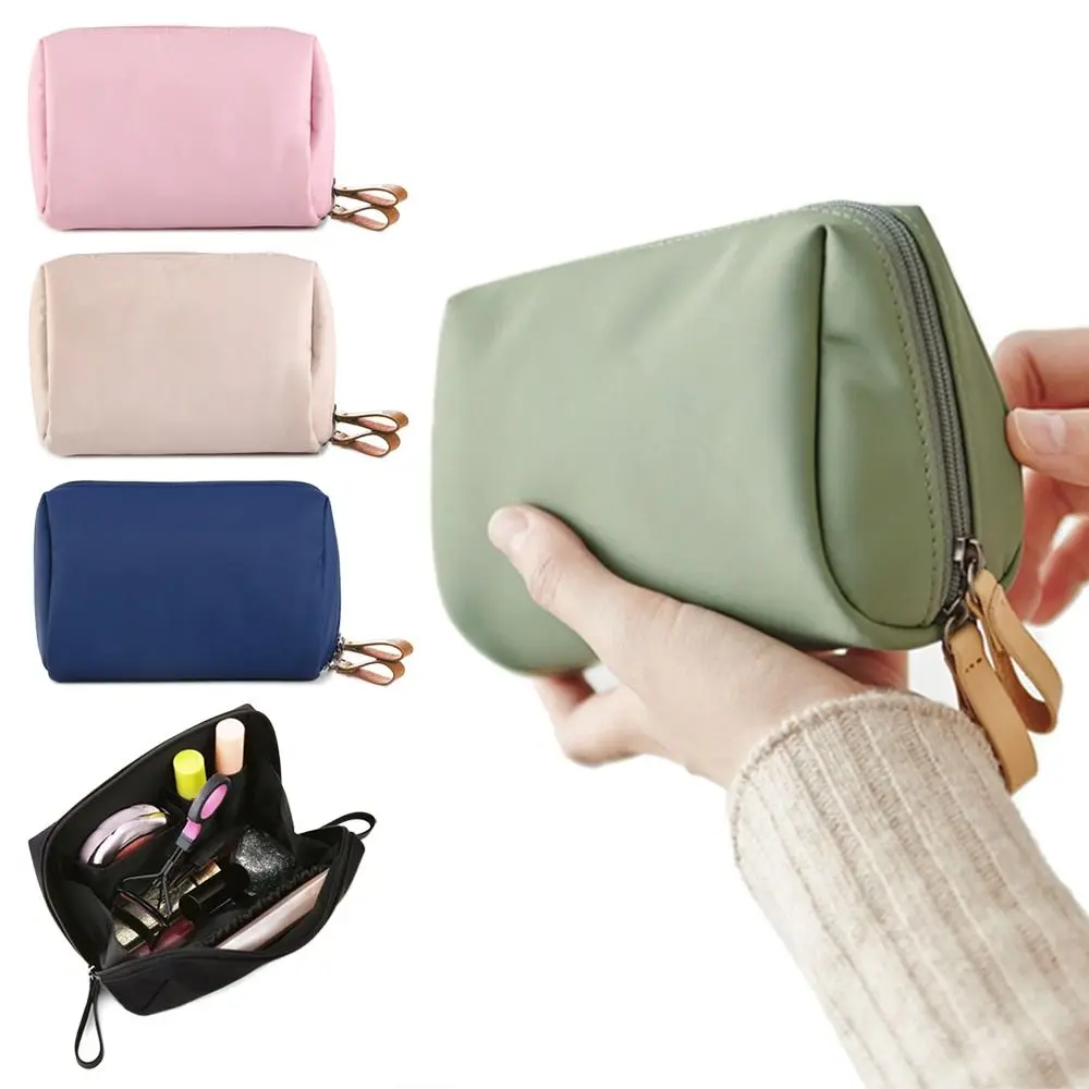 

Small Makeup Bag Simple Solid Color Cosmetic Storage Bag for Women Pouch Toiletry Bag Waterproof Make Up Purses Case Mini