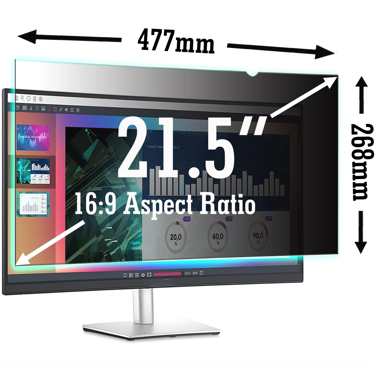 

21.5" inch (Diagonally Measured) Anti-Glare Insert Privacy Filter for Widescreen (16:9) Computer LCD Monitors