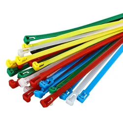 Reusable Plastic Cable Zip Ties with Slipknot Design - 50/100 Pack (Multicolor - 50pcs)