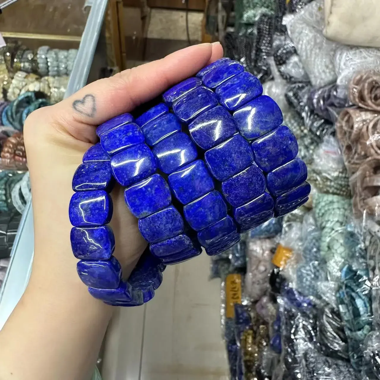 새로운 매력 에너지 청금석 비즈, 12 × 16mm 팔찌, 천연 보석 보석, 남성용 여성용 팔찌, 도매