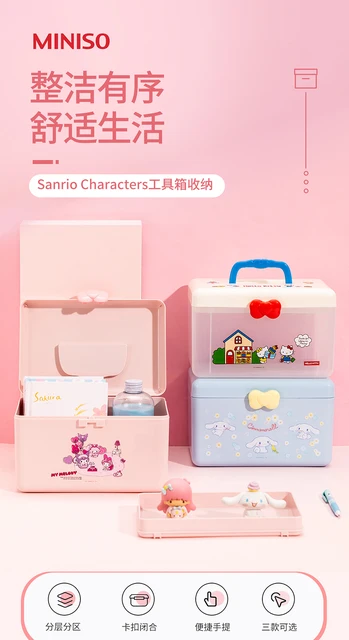 Miniso Sanrio Series Cinnamoroll Babycinnamoroll Kuromi Desktop Storage Box  Lift the Lid Drawer Toolbox Suitcase Waterproof - AliExpress