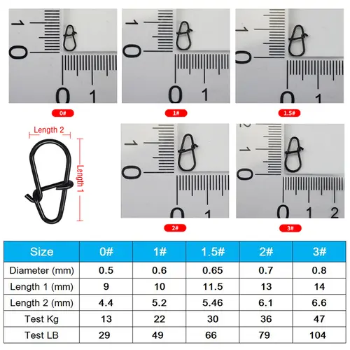 50Pcs Crankbait Snaps Stainless Steel Duo Lock Lure Snaps Quick Change Fishing Clips Fast Speed Clips Snap Hook Connector - Image 2