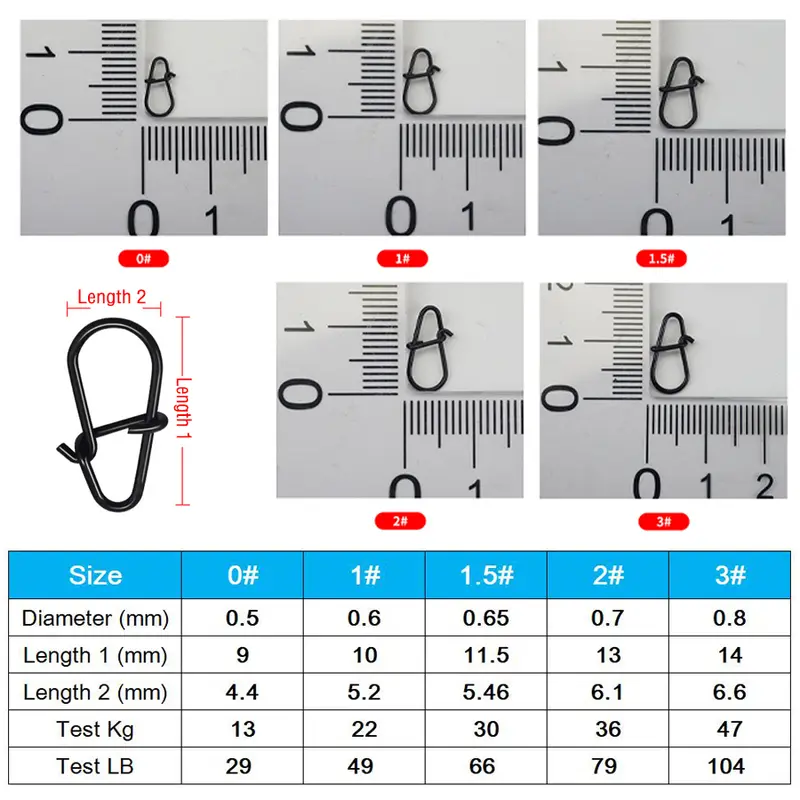 50Pcs Crankbait Snaps Stainless Steel Duo Lock Lure Snaps Quick Change Fishing Clips Fast Speed Clips Snap Hook Connector - Image 2