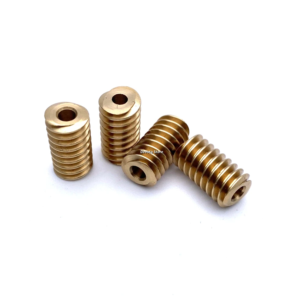 0.5M Motor Reduction Copper Worm 2.97mm 3MM Metal Spiral Gear 14mm Length