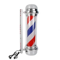 LOYALHEARTDY 28" Barber Pole Light LED Stripes Red White Blue Rotating Metal Hair Salon Shop Light 2