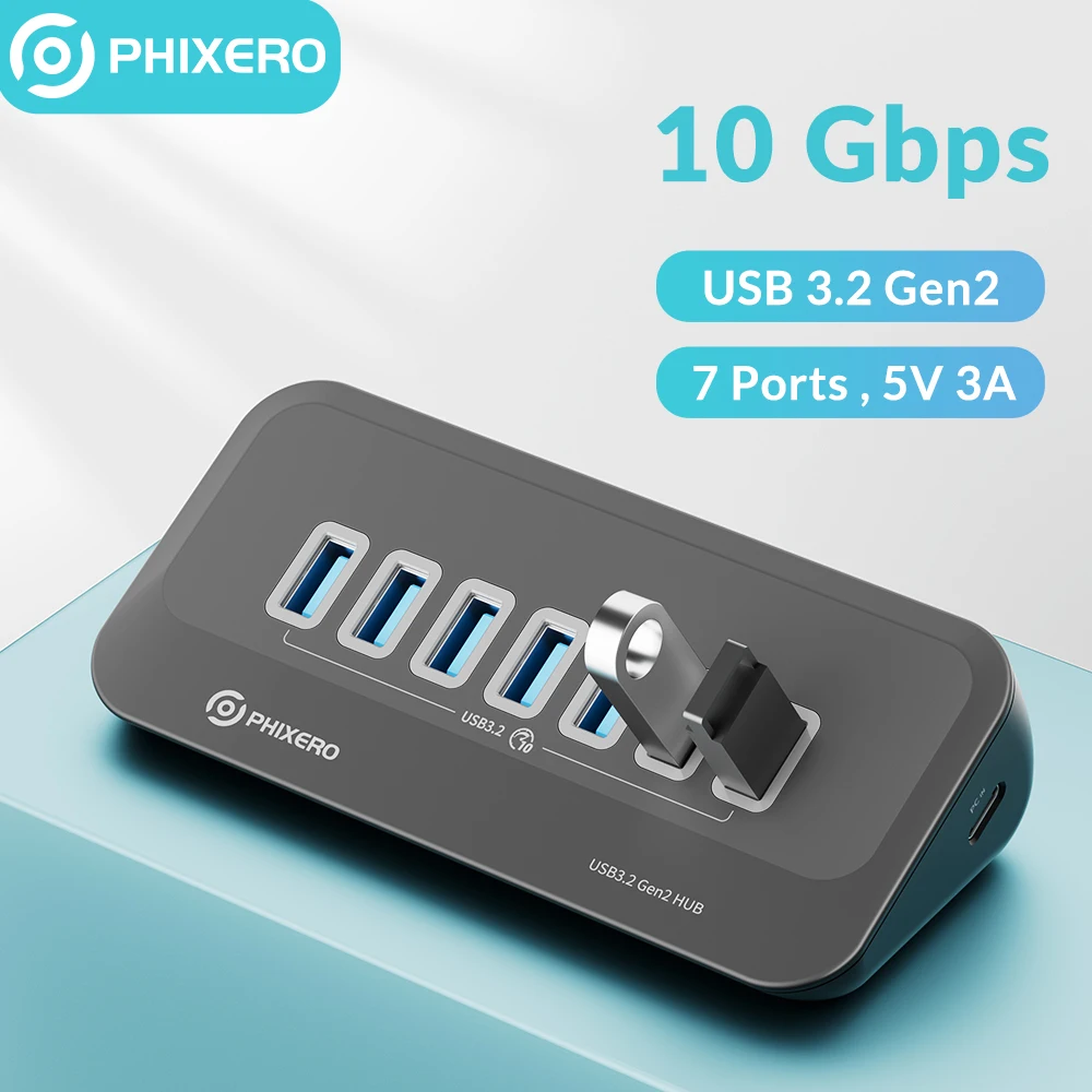 Phixero usb 3 2 docking station hub type c 10gbps splitter switch dock