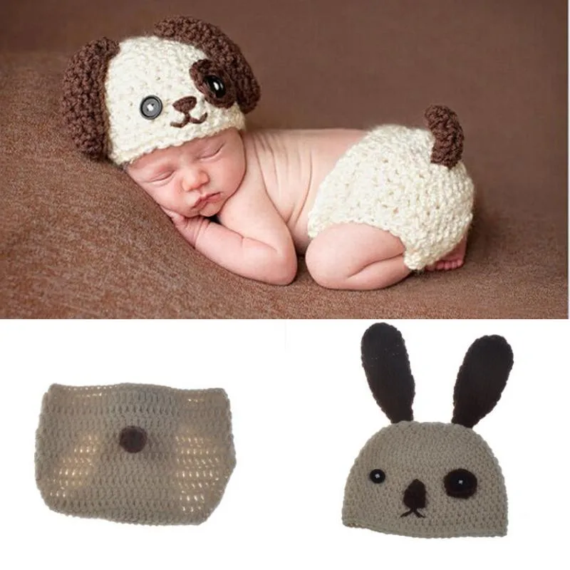 

2 Style Crochet Knitted Newborn Photography Props Photo Accessories Baby Costume Boys Girls Photographie Clothes