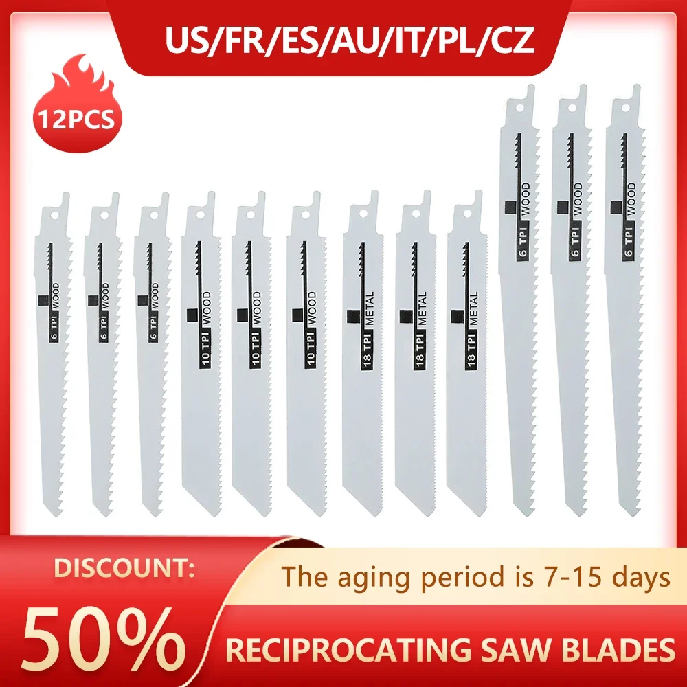 12/60pcs Reciprocating Saw Blades Saber Saw Handsaw Multi Saw Blade For Cutting Wood Metal For Bosch Makita Dewalt DIY Tools