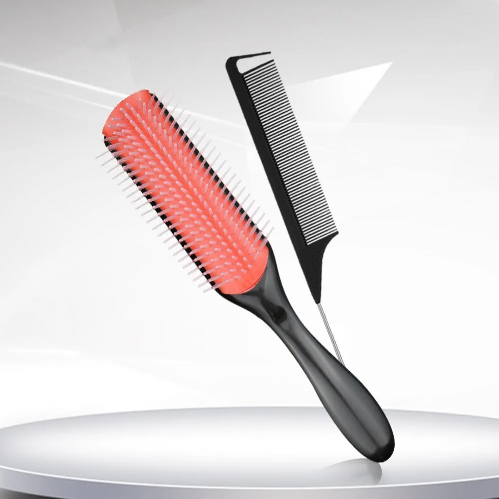 9RowNaturalDetanglingBrushesNylonDenmanDetanglerHairbrushBlow