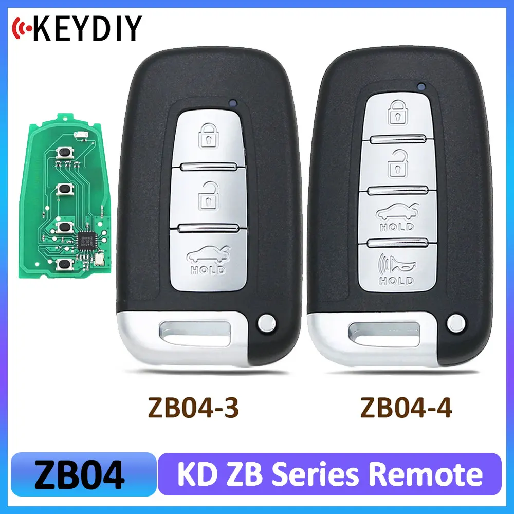 

KEYDIY ZB04-3 ZB04-4 ZB04 ZB Series Universal KD Smart Car Key Remote Replacement for KD-X2 / KD-MAX Fit More than 2000 Models