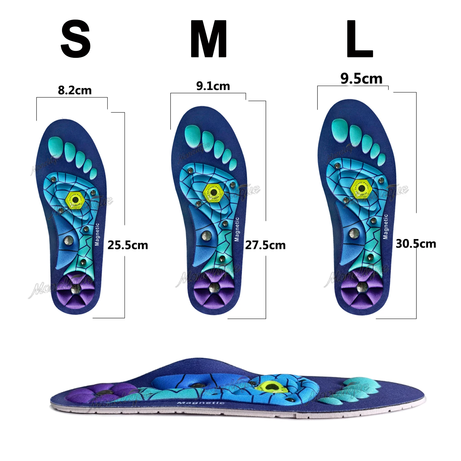 Orthopedic Acupoint Massage Insole with Magnetic Technology Shock Absorption Non-Slip Breathable Shoe Pad Help Blood Circulation