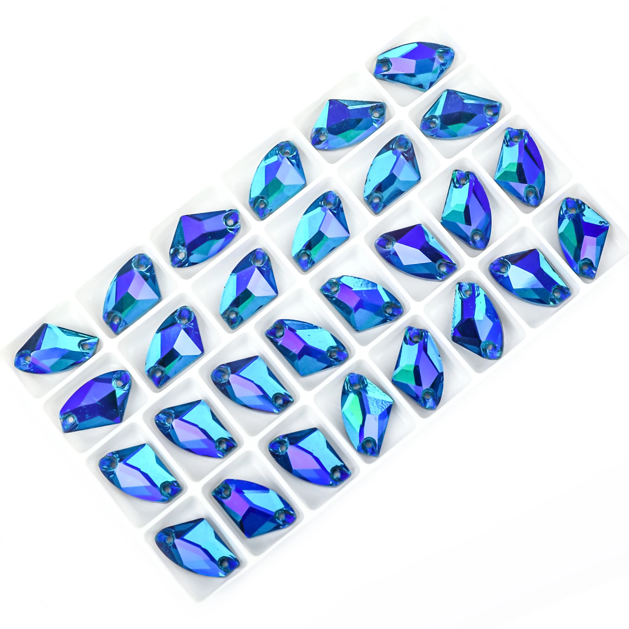 VC Aufnähbare Strass-Kristalle in Axtform, AB-Kristalle mit flacher Rückseite für Kleidung, Muschelperlen für Hochzeitskleider zur Dekoration, DIY – Detail 9