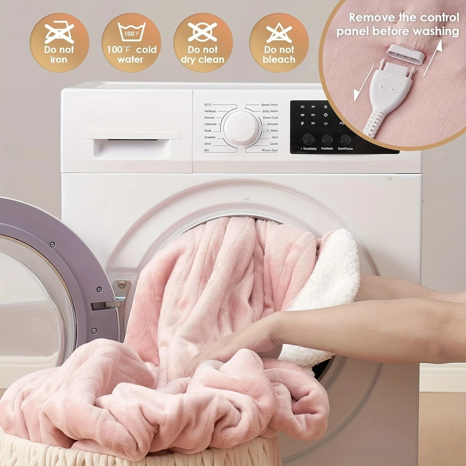 150*180cm Heated Blanket-Electric Blanket Soft Heated Throw Blanket with 6 Heating Levels & 4 Hours auto-Off electric heating blanket