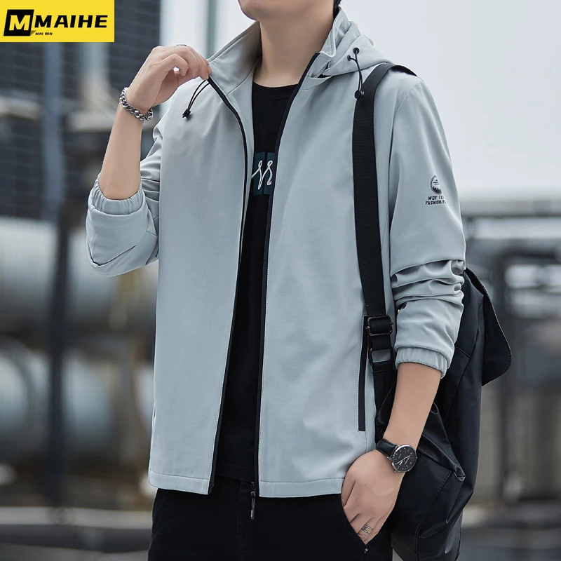 Spring 2023 new Techwear men's Trench casual large size detachable hooded jacket Outdoor sports windproof waterproof men's coat