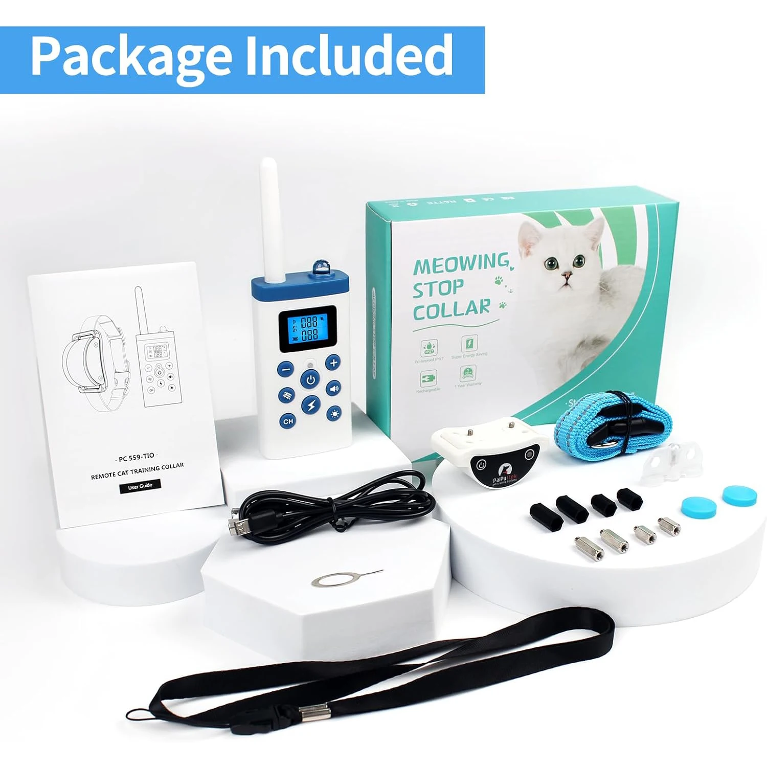 Small Dog Shock Collar Ultra-Light Cat Training Collar 1300ft