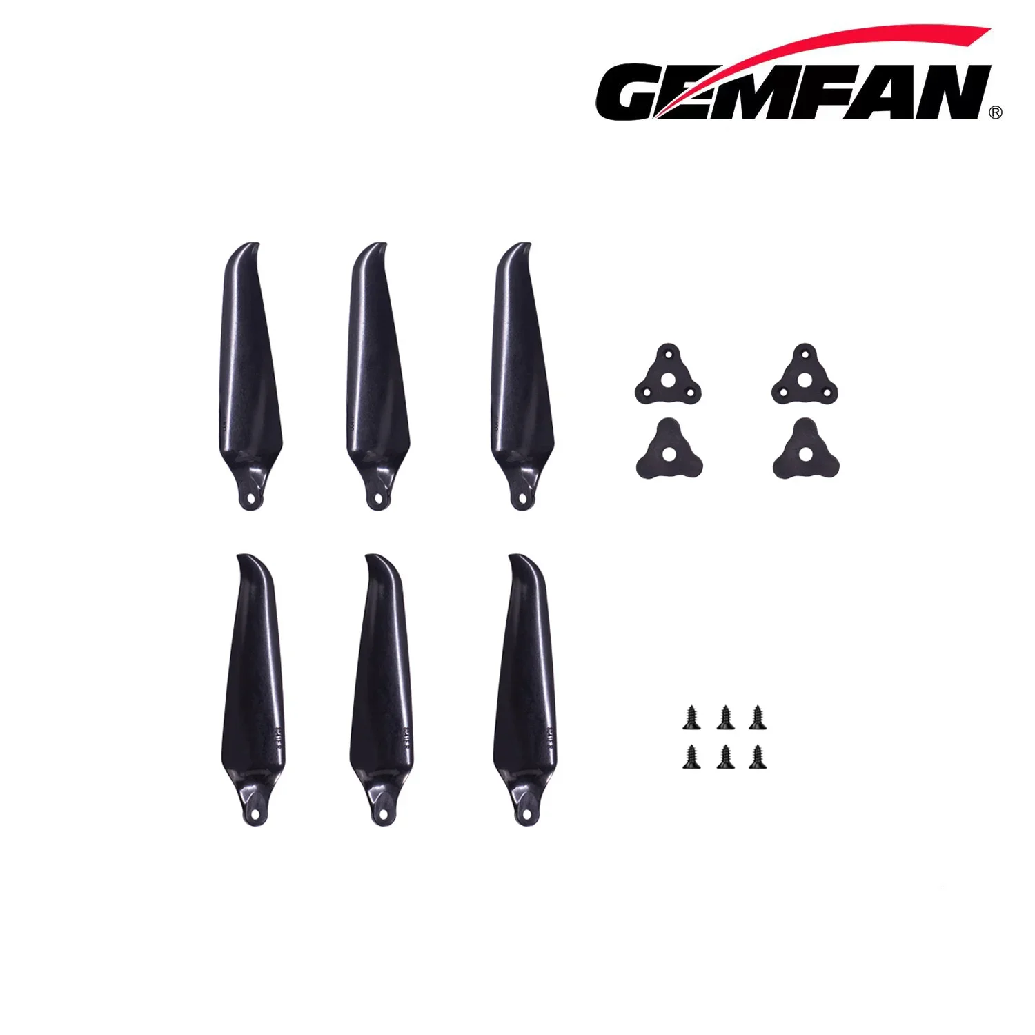 Hélice pliable Gemfan F8041 8 pouces dépliée montrant les trois pales en fibre de verre et nylon pour drone FPV