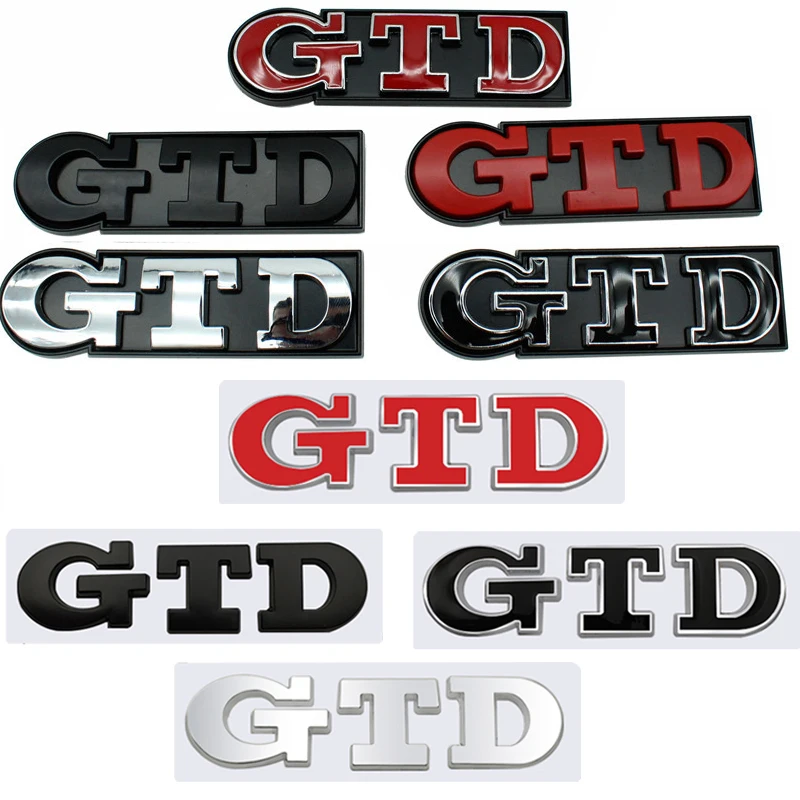 Car 3d Metal Gtd Logo Decals Head Grill Emblem Rear Badge For Vw