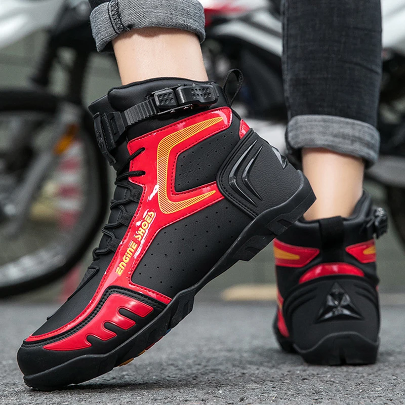 New Motorcycle Boots Men Leather Motos Breathable Anti Slip Wear-resistant Riders Boots Motorbike Racing Ankle Length Shoes motorcycle shoes motorcycle boots