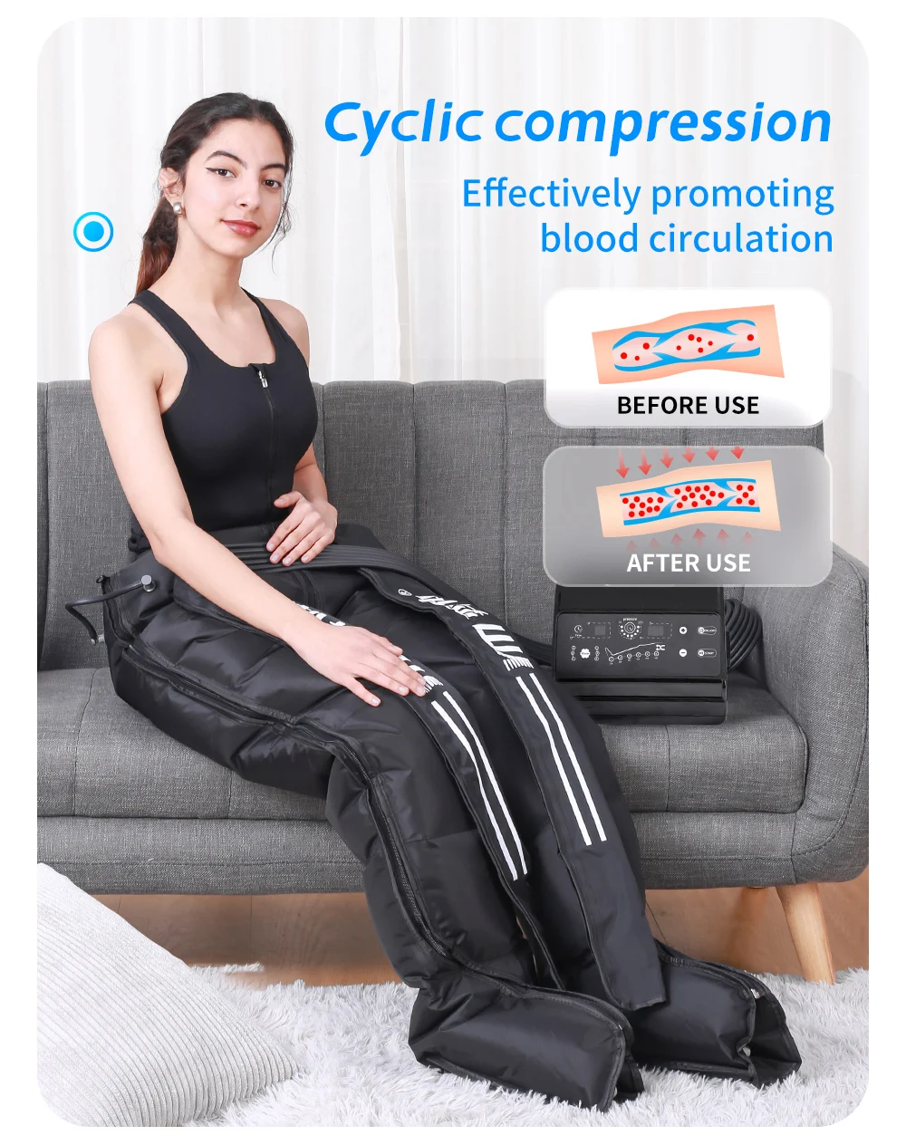 6-Chamber Exercise Recovery Boots Foot Air Wave Pressure Massage Leg Lymphatic Drainage Relaxation and Recovery Ion Therapy 7 6-Chamber Exercise Recovery Boots Foot Air Wave Pressure Massage Leg Lymphatic Drainage Relaxation and Recovery Ion Therapy 1