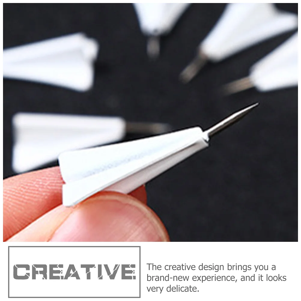 Airplane Aircraft Pushpin Thumb Tacks Delicate Pushpins Decorative Paper Daily Use Thumbtacks Map Accessories White 12 Pcs push pins