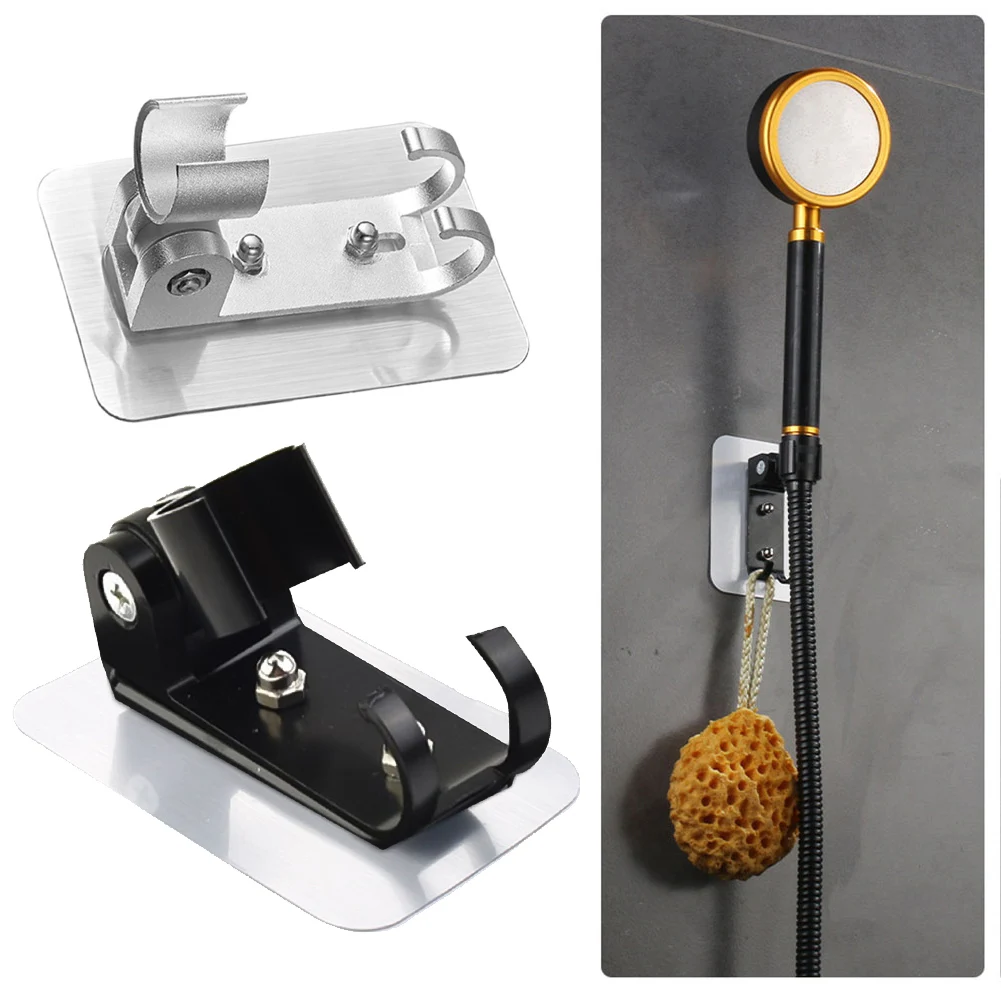 

Aluminum Shower Head Holder Stand Strong Adhesive 90° Wall Gel Mounted Shower Head Holders Bathroom Accessories Stand Bracket