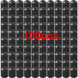 Universal Tire Valve Dust Caps - Durable Plastic Covers for Vehicles and Bicycles (100Pcs Black)