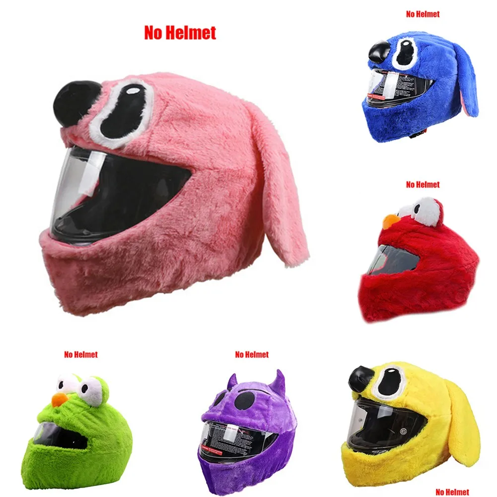 Motorcycle Helmet Hat Cover Motorbike Cute Funny Furry Cap For Outdoor