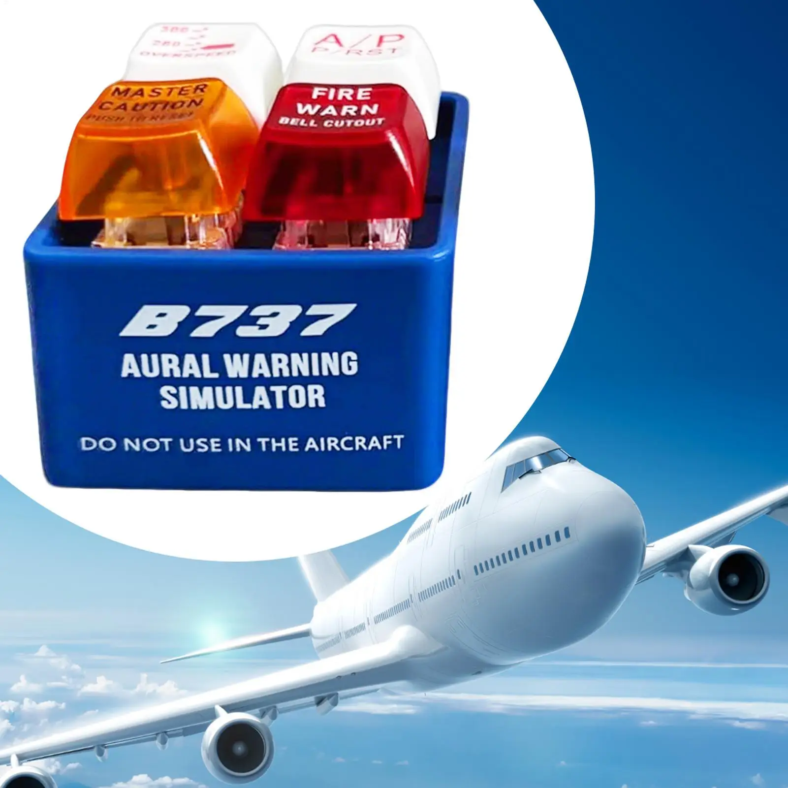 Pilot and Crew Alert Keychain Egpws Warning Sound Simulator Aviation Cockpit Safety Button Glowing Emergency Alert Keychain