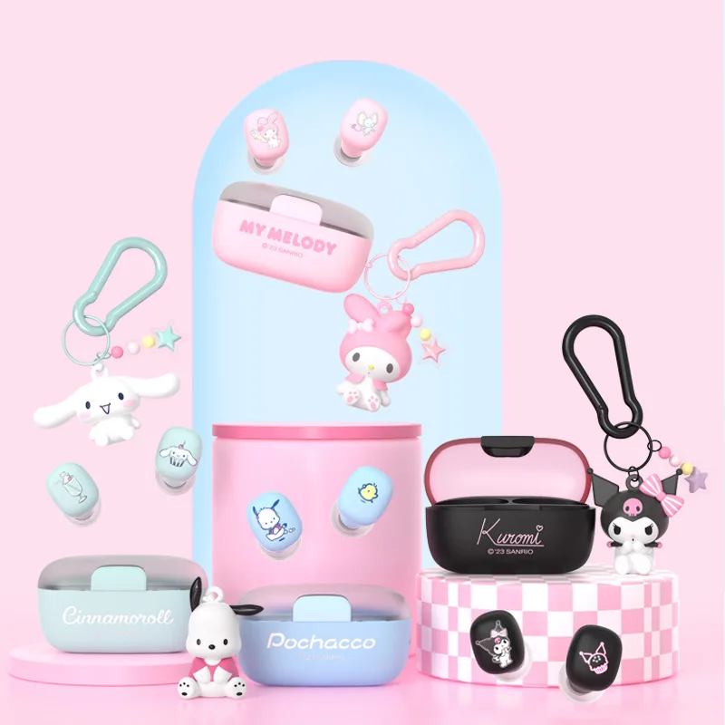 

Sanrios Cinnamoroll My Melody Pochacco Kuromi Anime Wireless Bluetooth Earphone Cartoon Cute Portable Noise Resuction Headphones