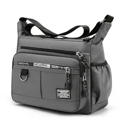 Rilibegan Men's Fashionable Multi-Pocket Crossbody Bag with Large Storage Capacity (Grey)