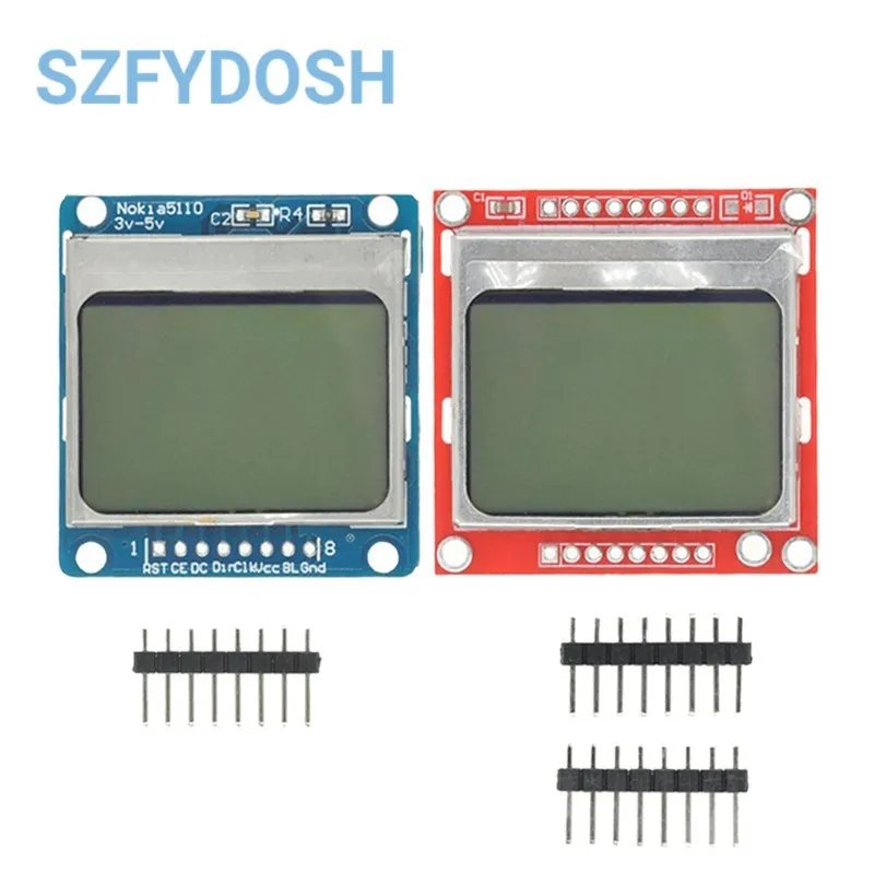 Smart Electronics Modulo Lcd Display Monitor Adattatore Retroilluminazione Blu Pcb 84*48 84X84 Lcd 5110 Per Schermo Nokia 5110