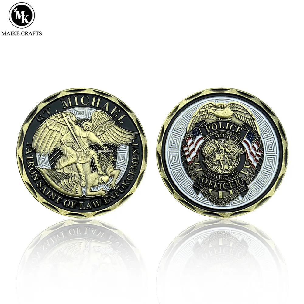 미국 경찰 성 마이클 패트로노스 기념 주화, 대천사 검 금속 동전 공예 컬렉션, 명절 선물 - AliExpress