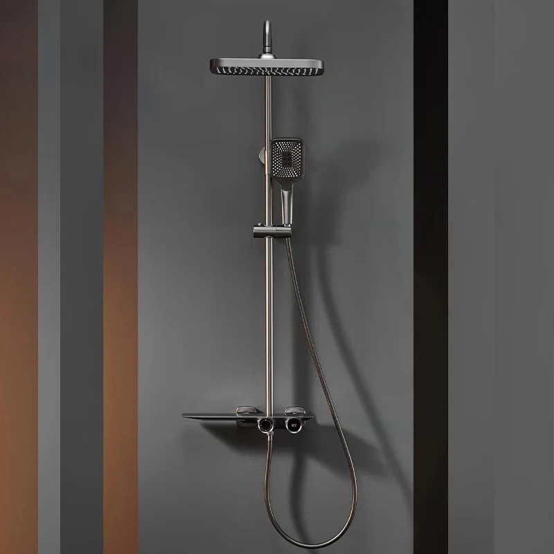 Household display Shower Set copper shower set supercharged waterfall shower bathroom mix water valve