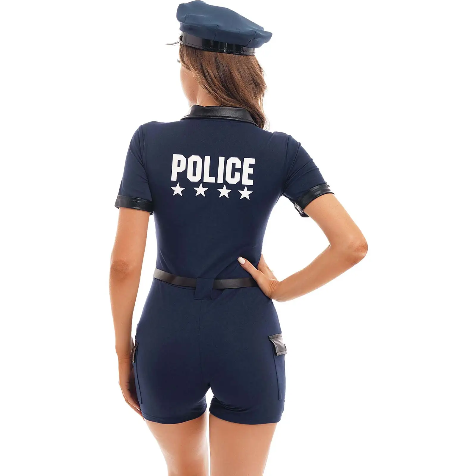 Uniforme de Policière pour Femme Adulte, Tenue d'Officier Sale