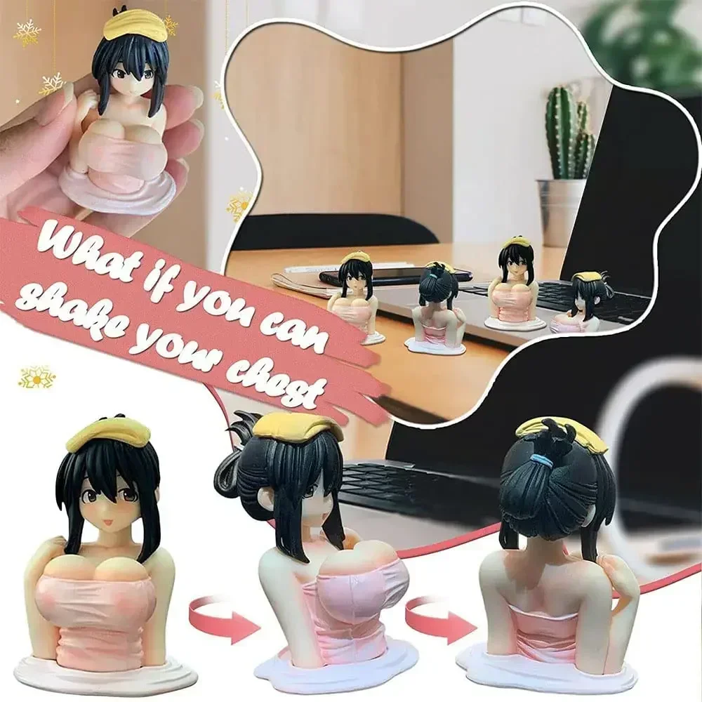 1/2pc Sexy Anime Shaking Boobs Console Dashboard Interior Accessory Girls Boys Adult Figure Collection Model Doll Toys