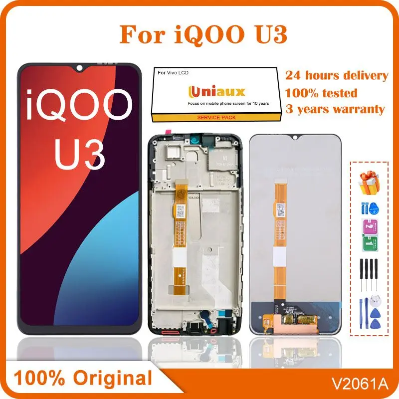 

6.58" Original For VIVO IQOO U3 V2061A LCD Display Touch Screen Digitizer for vivo iqoo u3 Assembly Replacement Parts