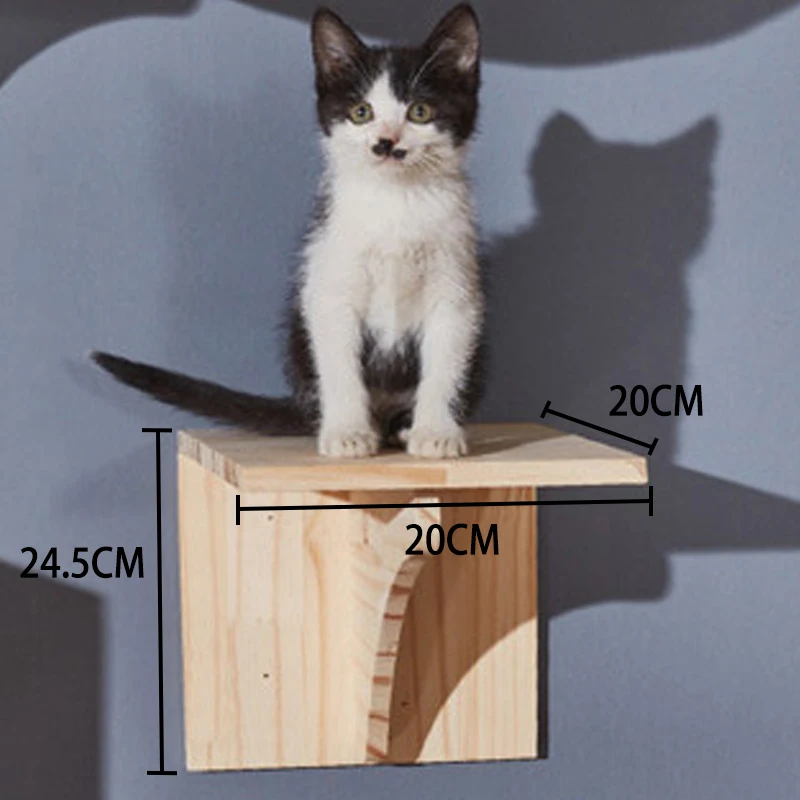 Wood Wall mounted Household Cat Climbing Frame Solid Cat Jumping