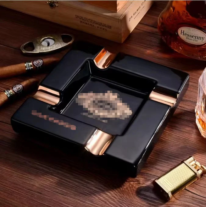 Luxury Ceramic Cigar Ashtray Bar Office Home Desk 4 Slots