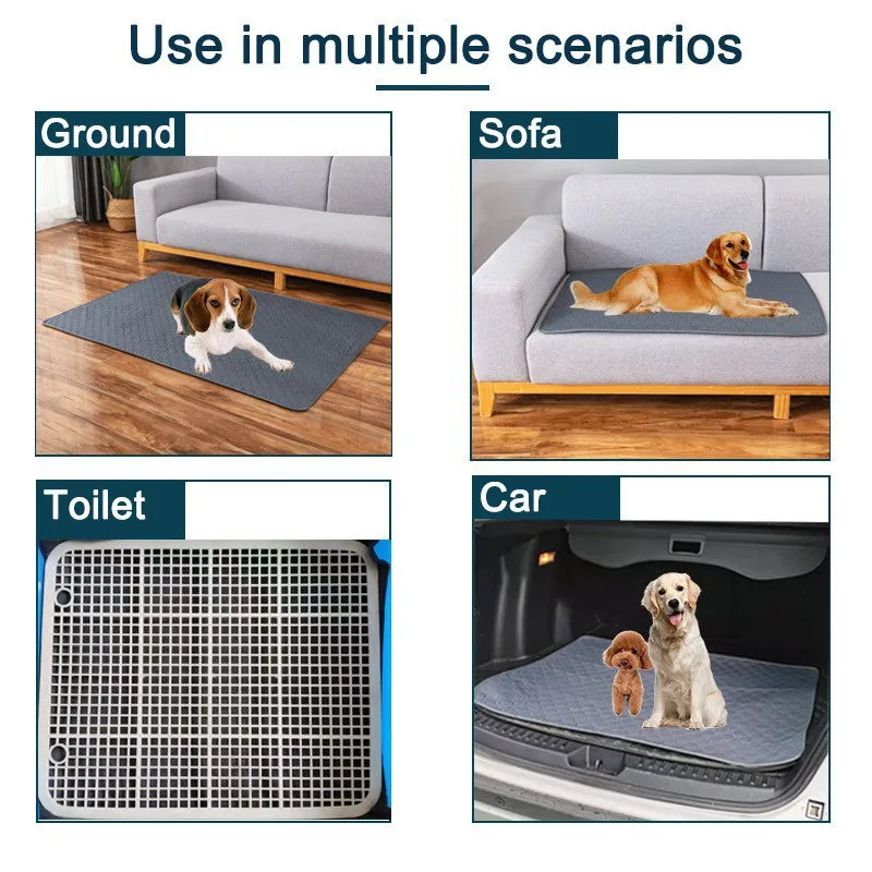 Reusable Dog Urine Mat Absorbent Super Washable Pet Pee Mat Cat Puppy Training Diaper Pet Supplies for Car Seat Floor Sofa