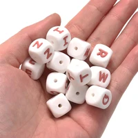 10Pcs New 12mm Baby Silicone Letters Beads Pacifier Letters Alphabet BeadsChew Teething Teethers Nursing Shower Gifts BPA Free 2