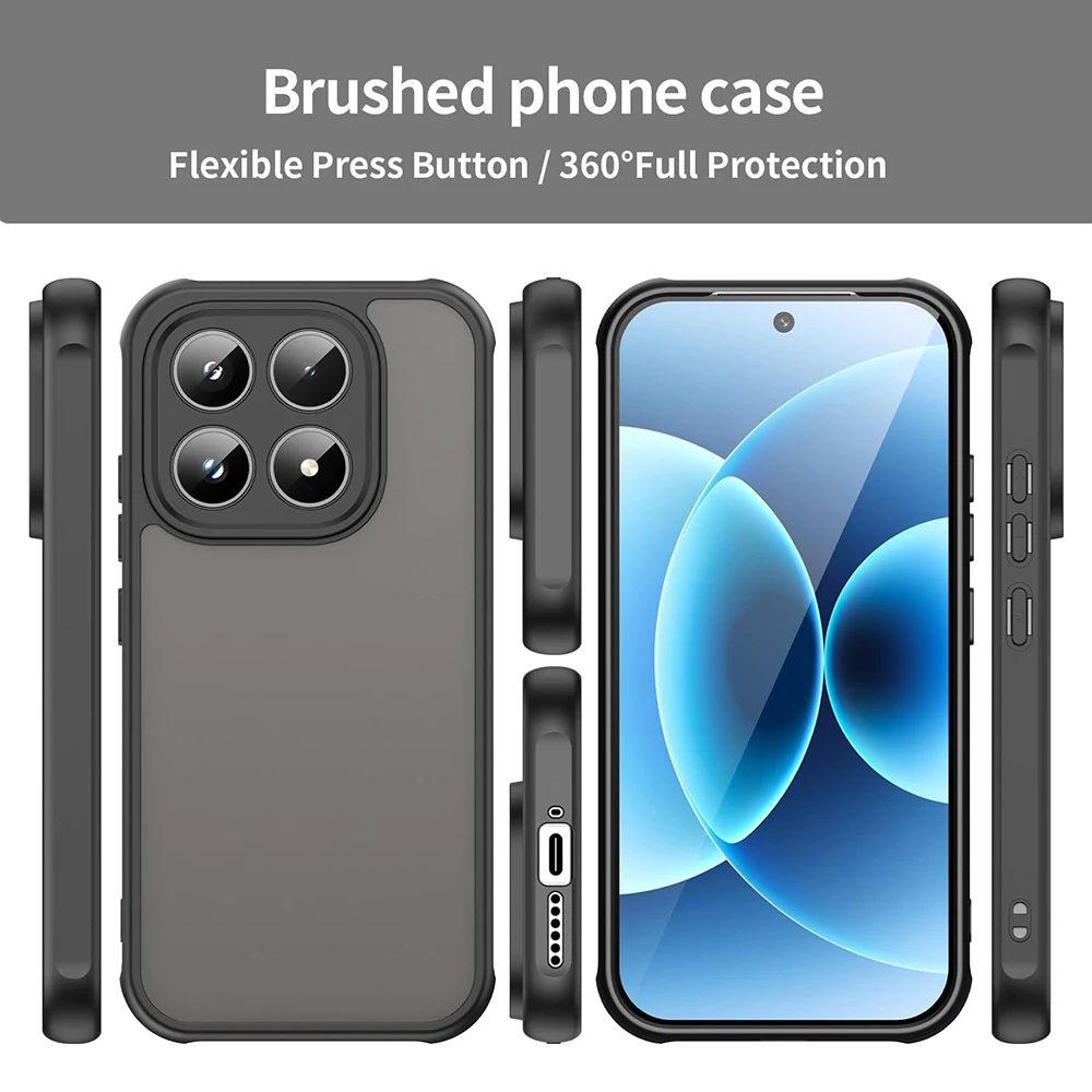 Rugged Military-Grade Heavy-Duty Protective Case with Hybrid Hard PC and Matte Silicone Shell