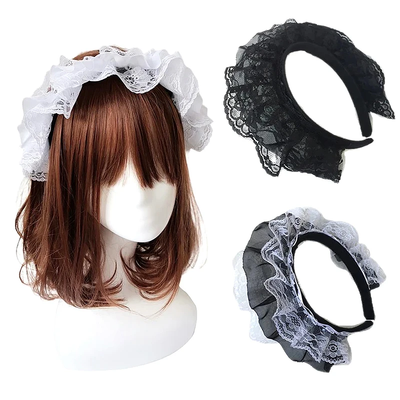 

1pc Lolita Lace Ribbon Bowknot Headband Headdress Cute Japanese Sweet Lovely Hair Band Lolita Maid Cosplay Hairband Accessories