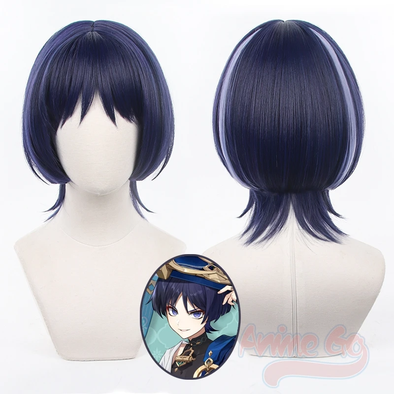 Genshin Impact Balladeer Scaramouche Cosplay Wig Wanderer Kunikuzushi Game Hair Props C07052 wanderer scaramouche cosplay game cosplay costume balladeer hat uniform kunikuzushi halloween carnival party clothes anime