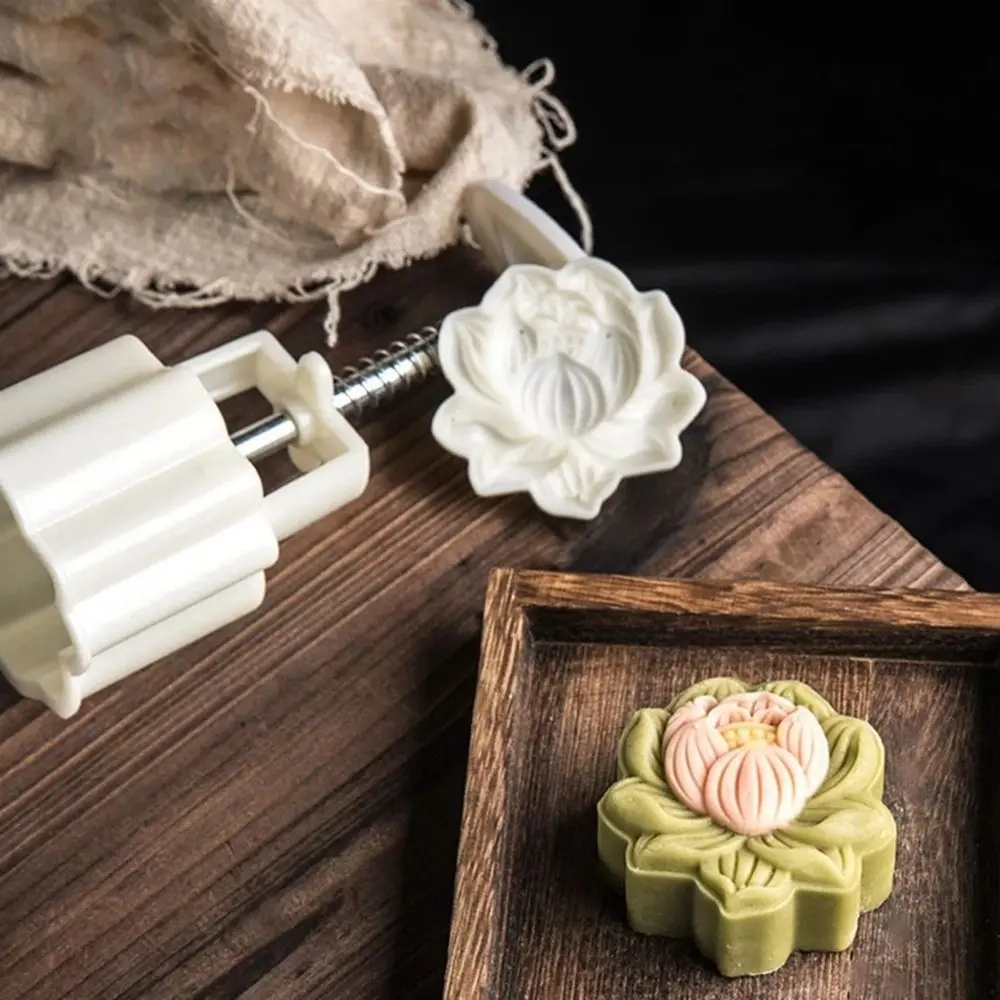 

Exquisite Gift Cake Making Manual Pressure Pastry Tools Lotus Flower Food Mold Baking Accessories Cookie Mold Mooncake Mould
