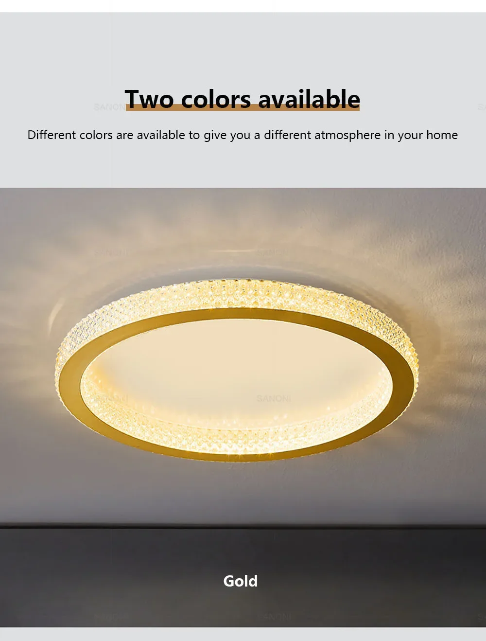 Description Picture 4 of itemSimple New Modern Crystal Master Bedroom Ceiling Lamp Creative LED Round Living Room Net Red Soft Light Home Lighting Decorate