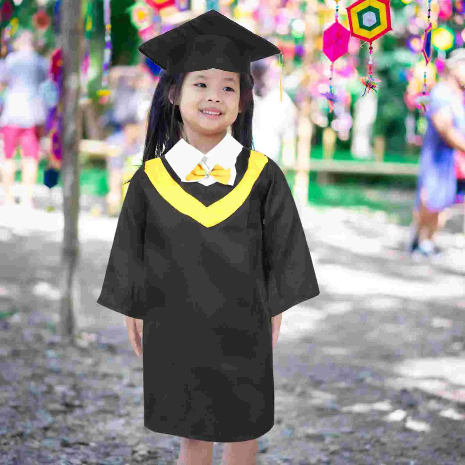 Kids Academic Dress Doctor Cap Hat Preschool Graduation Gown Kindergarten Dress Baby Clothing Footies Lightweight Outfit Kids