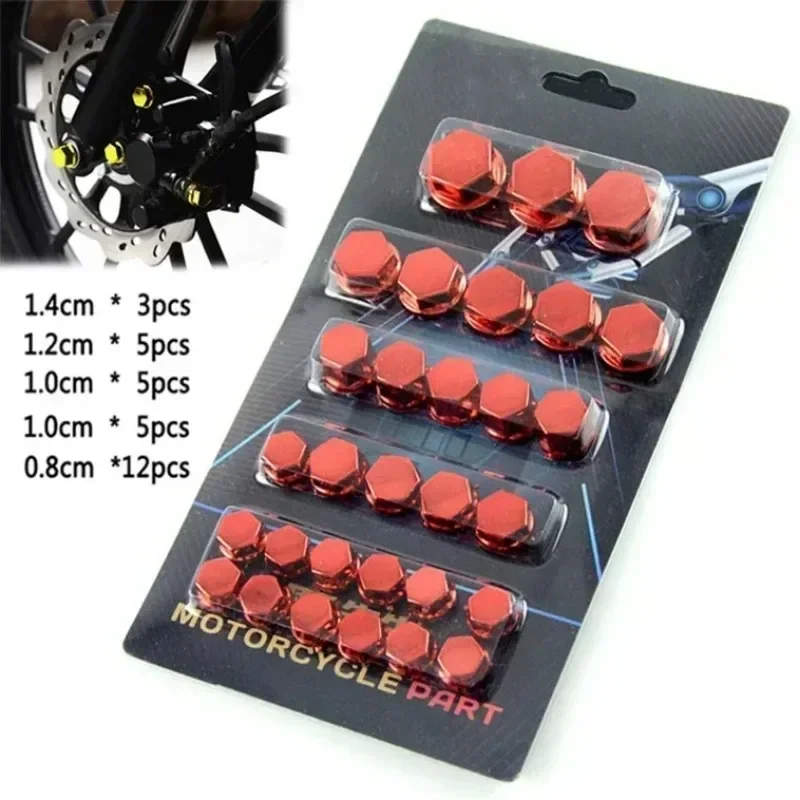 30Pcs Motorcycle Screw Decoration Cover Plating Cap Colored Nut Cover Motorcycle Accessories For Car Motor Scooters Electric