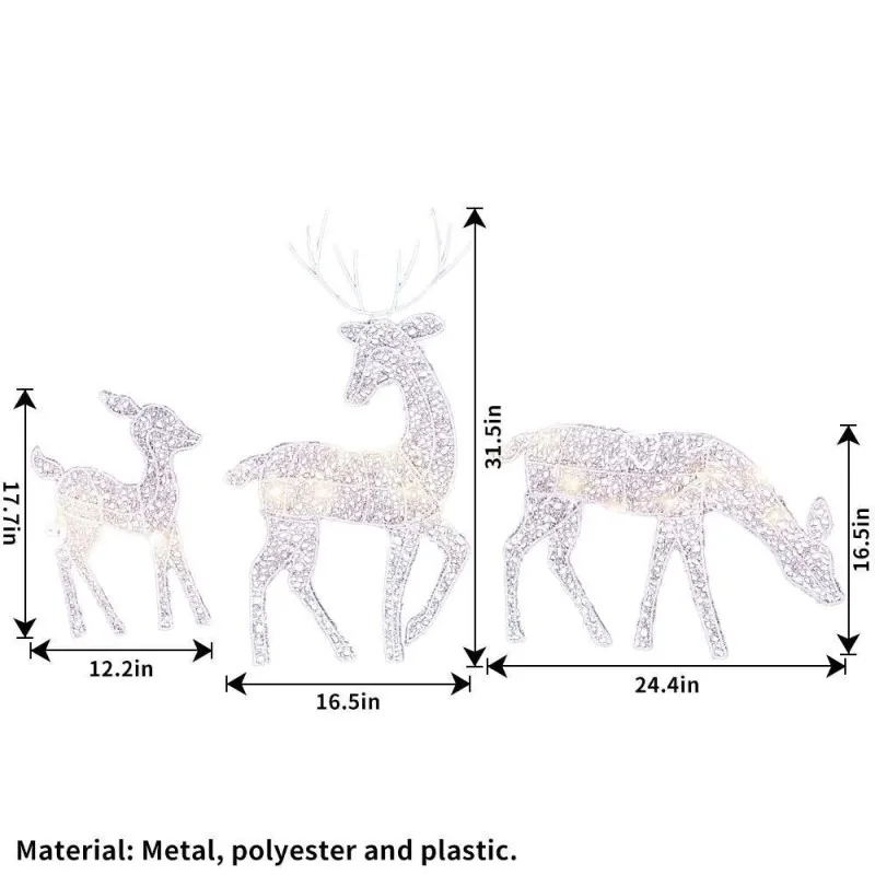 

Художественный олень, украшение для сада, светодиодная лампа, светящийся Блестящий олень, Рождественский сад, светящийся олень, Серебряный Рождественский светодиодный светящийся олень